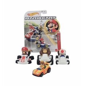 Hot Wheels Mario Kart Lot Mario Donkey Kong Toad Diecast Cars w/ Card
